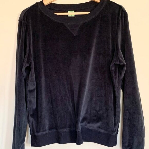 Honey Dew XXL Navy Blue VELOUR VELVET  pullover Soft Comfy lounge Y2K sweatshirt - Picture 2 of 4